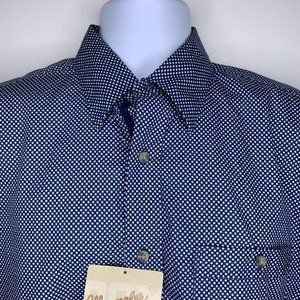 NWT Wrangler 20X Premium Western Polka-Dot Shirt Pearl Snap Long Sleeve MED